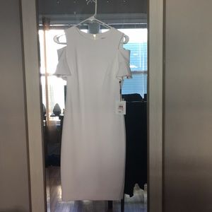 Calvin Klein brand new white fitted dress.
